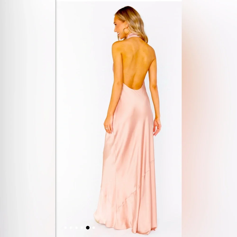 Nwot show me your Mumu jasmine halter dress luxe satin - Picture 2 of 5